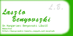 laszlo benyovszki business card